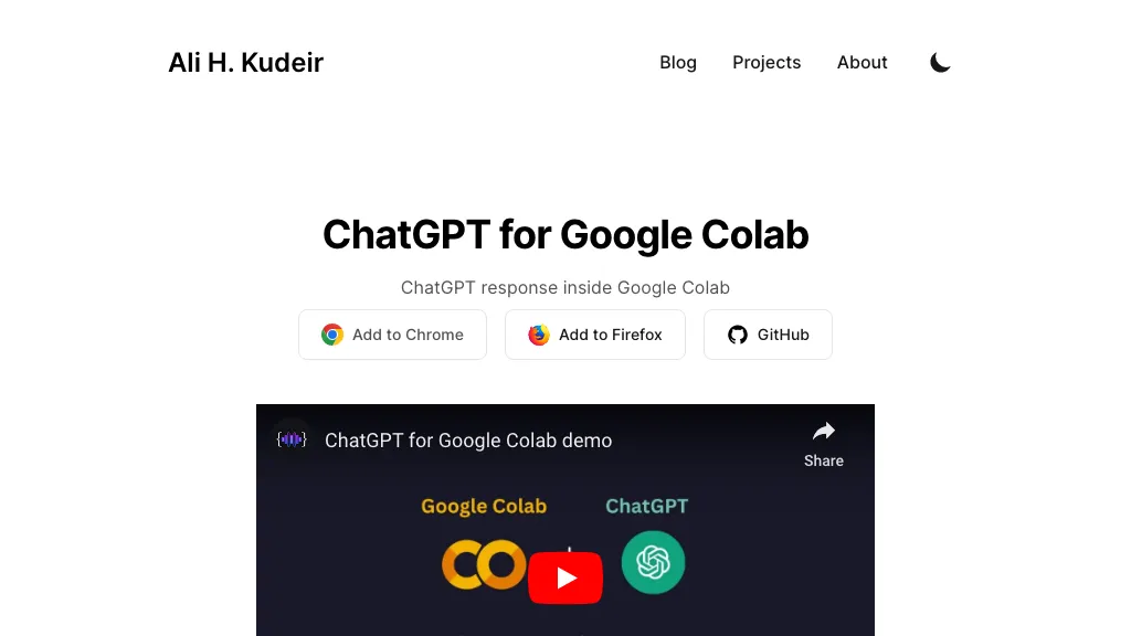ChatGPT for Google Colab