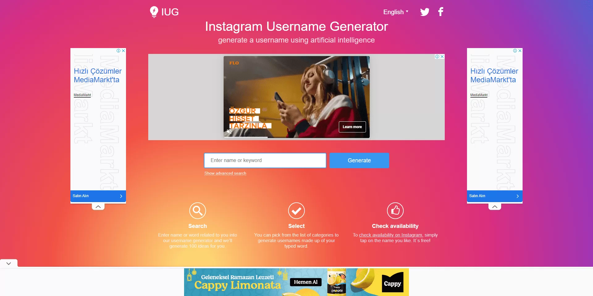 Instagram Username Generator (IUG)