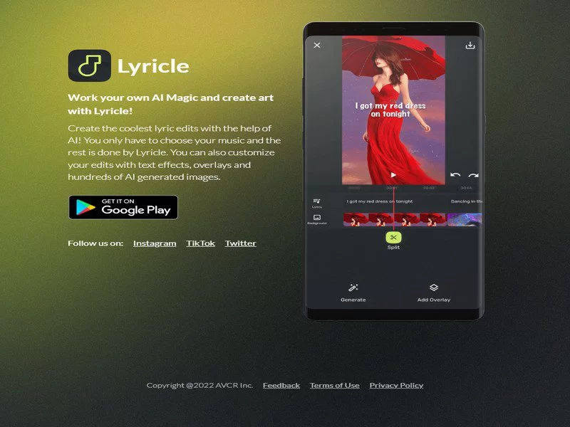 Lyricle AI Lyrics Video Maker