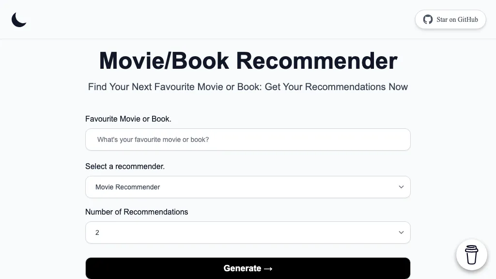 Movie &amp; Book Recommender